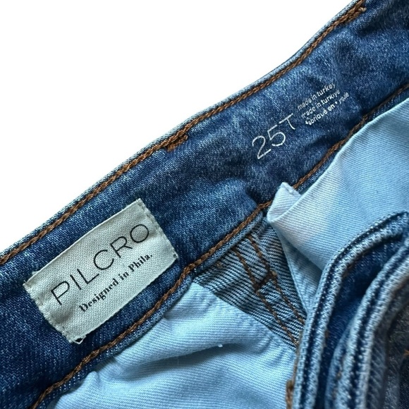 Anthropologie Pilcro Jeans Flare Leg Medium Blue Wide High Rise Size 25 Tall - Picture 5 of 7